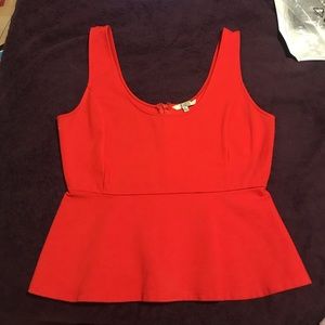 BB Dakota Red Peplum Tank Top
